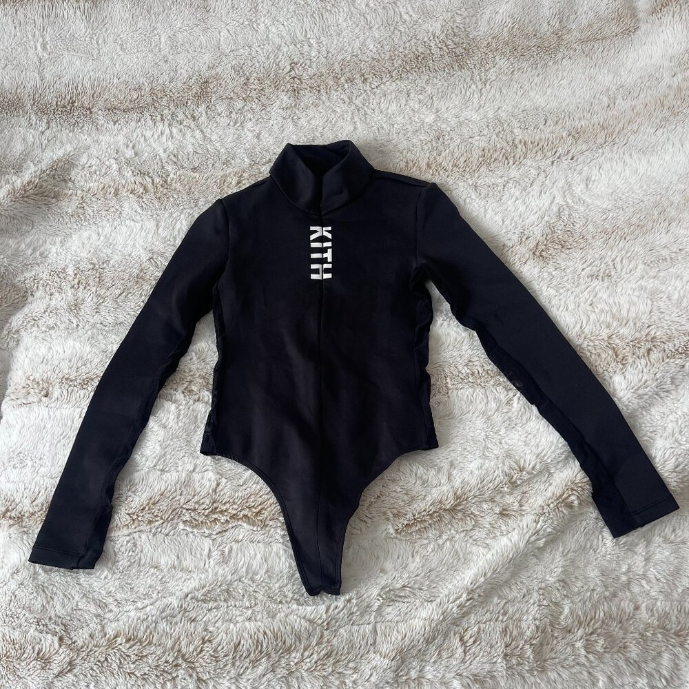 Kith Women Alexis Zip Front Bodysuit in Black size XS